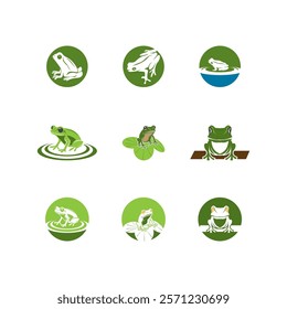 Green Frog Icon and Symbol Template