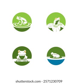 Green Frog Icon and Symbol Template