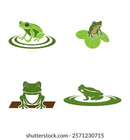 Green Frog Icon and Symbol Template