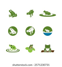 Green Frog Icon and Symbol Template