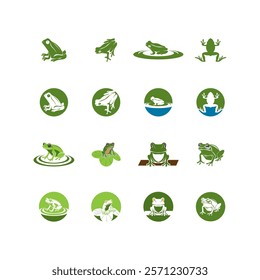 Green Frog Icon and Symbol Template