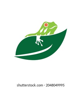 Green frog icon and symbol vector illustration