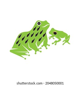 Green frog icon and symbol vector illustration