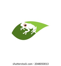 Green frog icon and symbol vector illustration