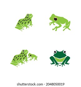 Green frog icon and symbol vector illustration