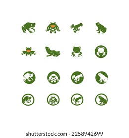Green frog icon and symbol vector illustration