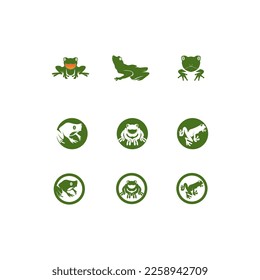 Green frog icon and symbol vector illustration