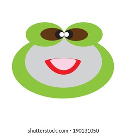 Green frog icon Vector cartoon Illustration.