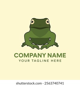 green frog illustration logo design