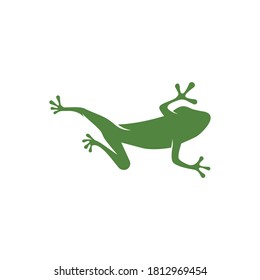Plantilla vectorial de la ilustración de la rana verde 