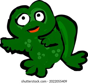 Green Frog Isolated Animal Vector