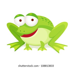 green frog isolated on white