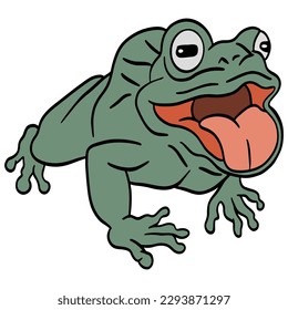 Green frog jump ,good for graphic design resources, posters, banners, templates, prints, coloring books and more.