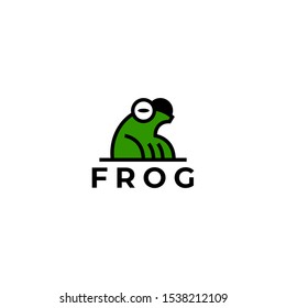 Green Frog Logo Design Vector Image