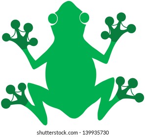 Green Frog Logo. Vector Illustration