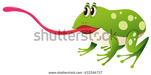 舌の長い緑のカエル のベクター画像素材 ロイヤリティフリー
