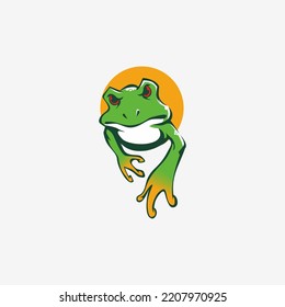 Green Frog Mascot Logo Design