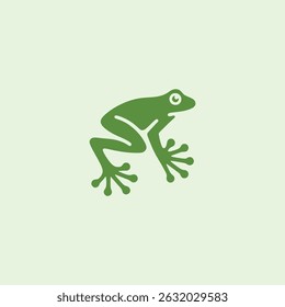 green frog minimalism business company logo vector illustration template design