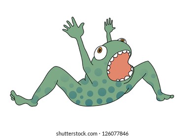 Green Frog Monster Vector