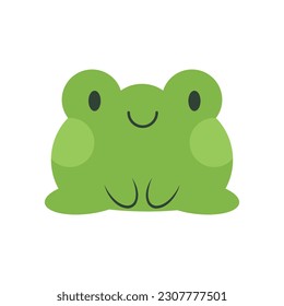 Green frog on a white background, vector illustration