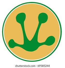 Green Frog Print Silhouette