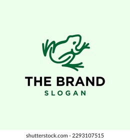 green frog simple line icon logo vector design, modern animal toad logo pictogram design svg