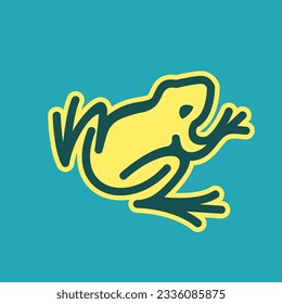 diseño vectorial de icono de línea simple de rana verde, diseño de pictograma del logotipo de toad animal moderno