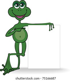 green frog specifies in the white poster