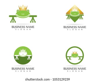 green frog symbols logo and template