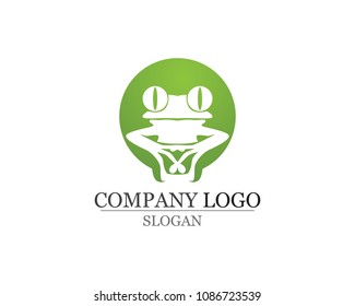 green frog symbols logo and template