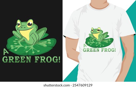 A green frog. t-shirt design