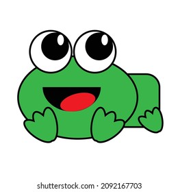 green frog vector amphibian animal simple vector