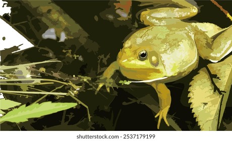 Green Frog vector design art