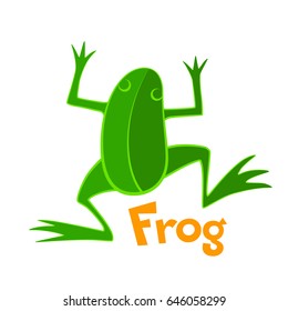Green frog. Vector icon. Eps8 RGB Global colors