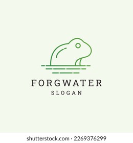 Green frog water logo icon designs vector line art design .
