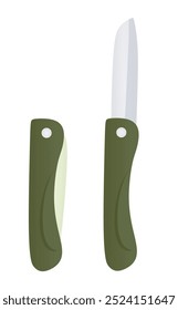 Green  fruit knife. vector illustration