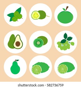 Green fruit, logo, symbol, icon.