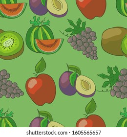 a green fruits seamless pattern