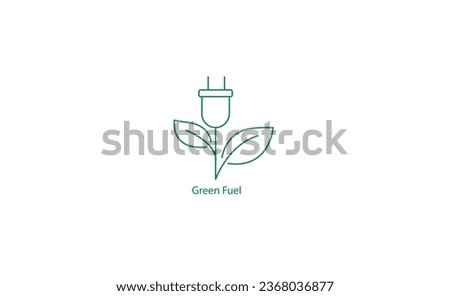 Green Fuel and Biodiversity Vector Icon: Sustainable Energy for a Greener World in Scalable Format