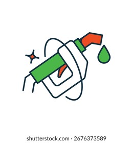 ícone da bomba de combustível verde com fundo branco vetor ilustração de estoque
