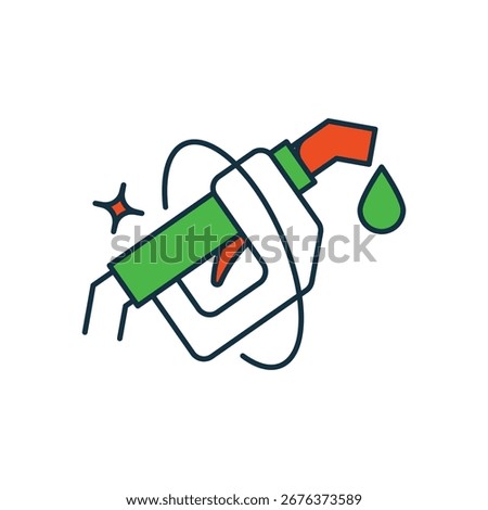 Green fuel pump icon with white background vector stock illustration