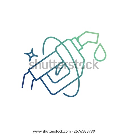Green fuel pump icon with white background vector stock illustration