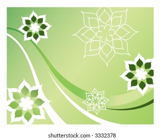 green fun flowers vector