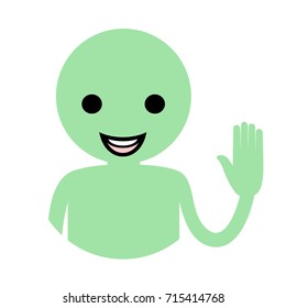 green funny smile puppet