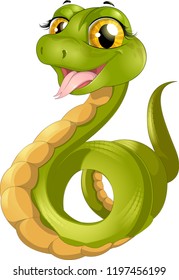 Green funny snake