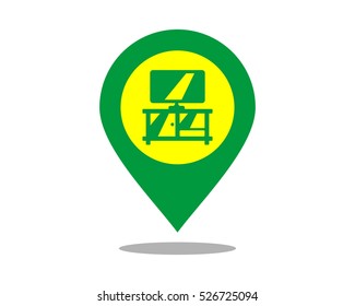 green furniture marker pin path image vector icon logo symbol