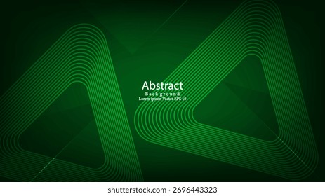 Green Futuristic Abstract Background with Triangular Line Pattern. Modern Trendy design in Vector Illustration
