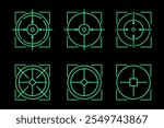 green futuristic crosshair target scope set vector design