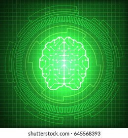 Green futuristic graphic user interface