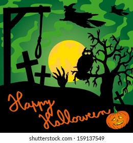 Green gallows theme - vector illustration.